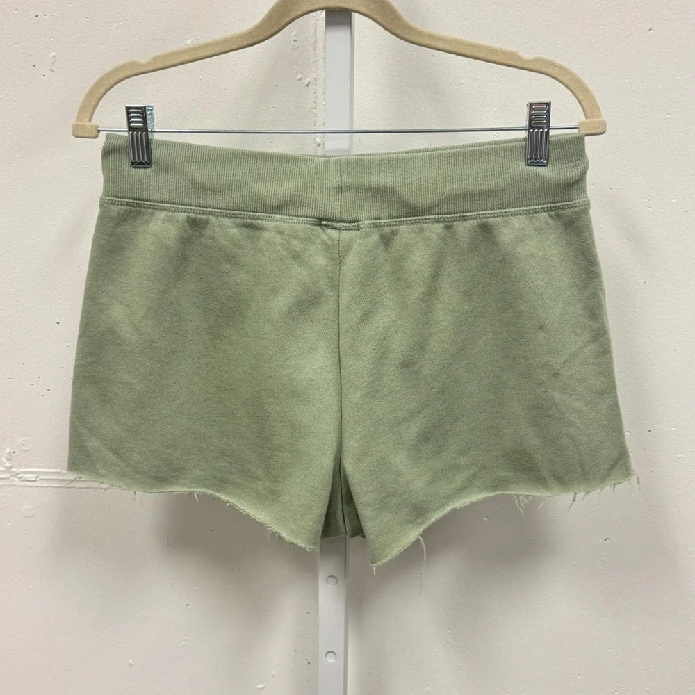 PacSun Women's Sage Green‎ Fleece Raw Hem Sweat Shorts Size S Small Loungewear